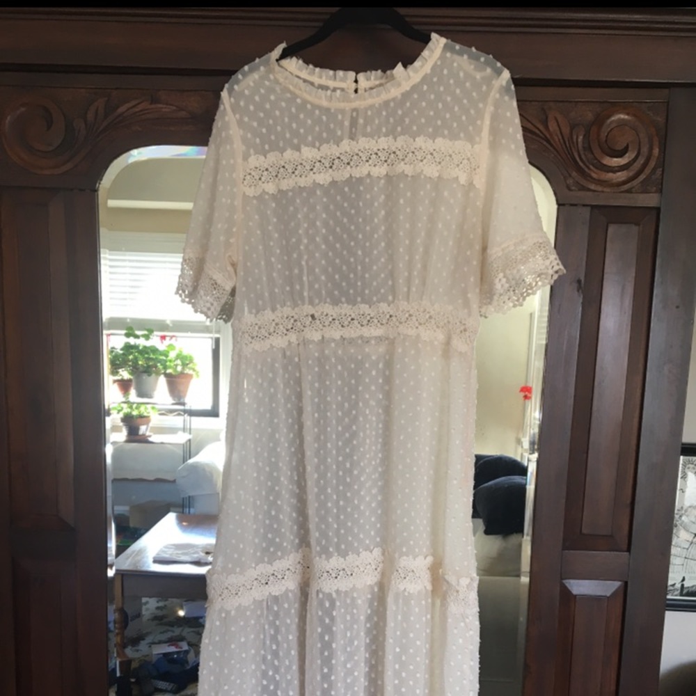 Off white peasant dress